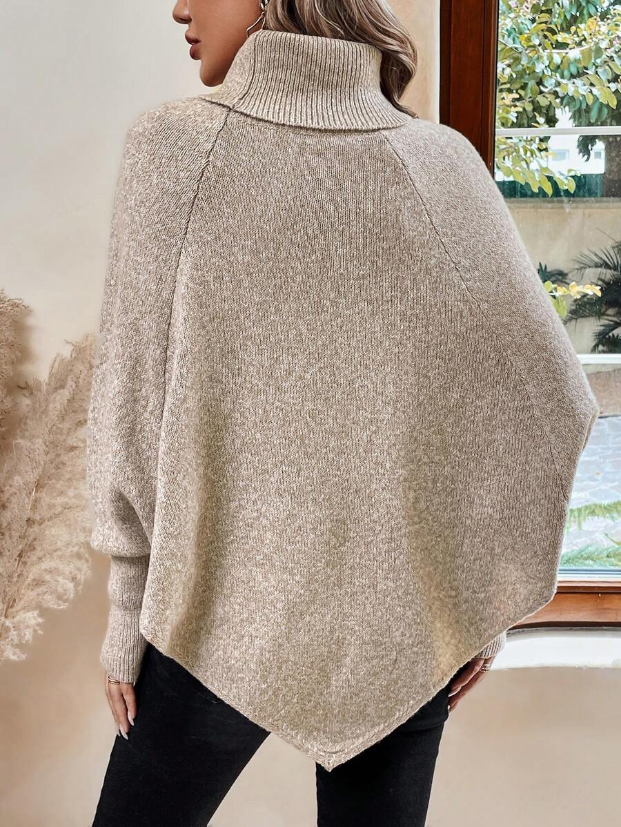Asymmetrische poncho trui dames - afbeelding 2