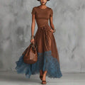 Bruine tweedelige set dames, bruin - afbeelding 4