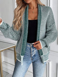 Gebreide cardigan dames, groen - afbeelding 1