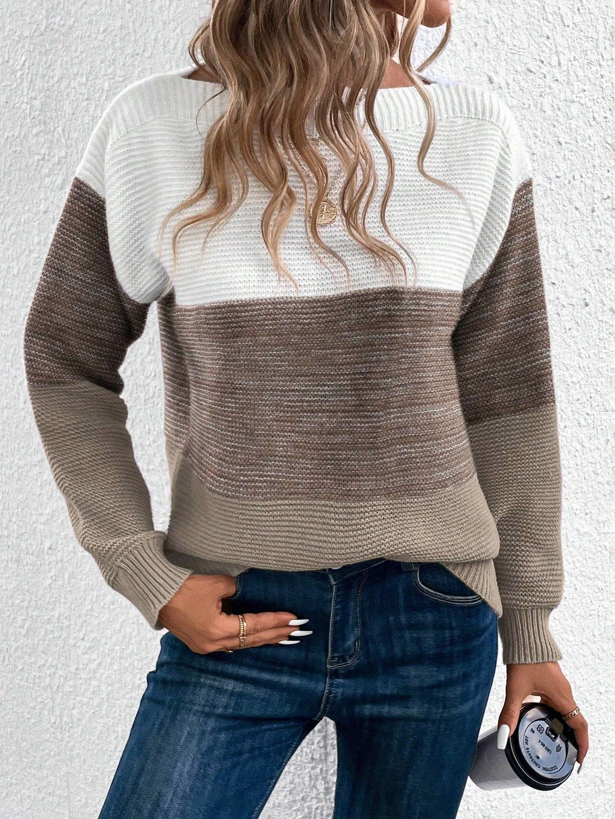Colourblock trui dames - afbeelding 10