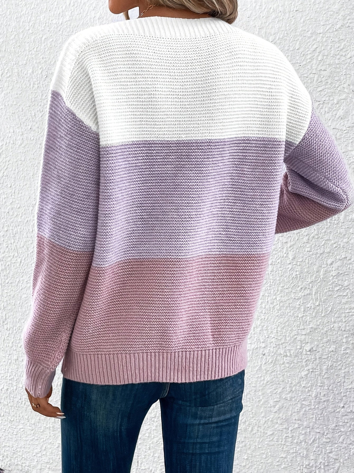 Colourblock trui dames - afbeelding 6