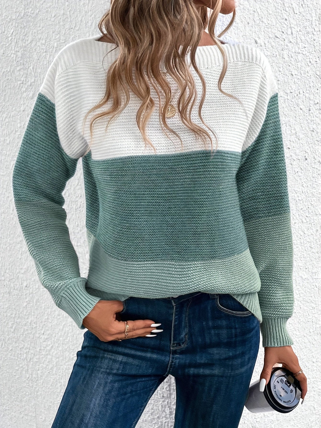 Colourblock trui dames - afbeelding 8