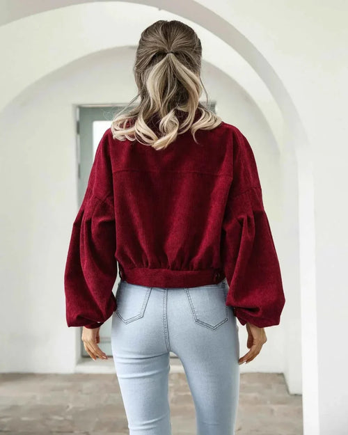 Cropped corduroy jasje dames - afbeelding 2