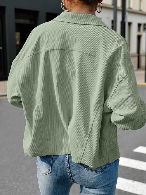 Cropped corduroy shacket dames - afbeelding 2