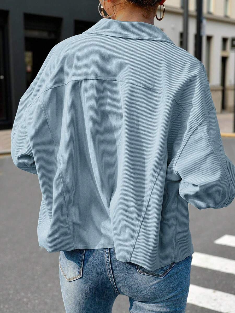 Cropped corduroy shacket dames - afbeelding 25