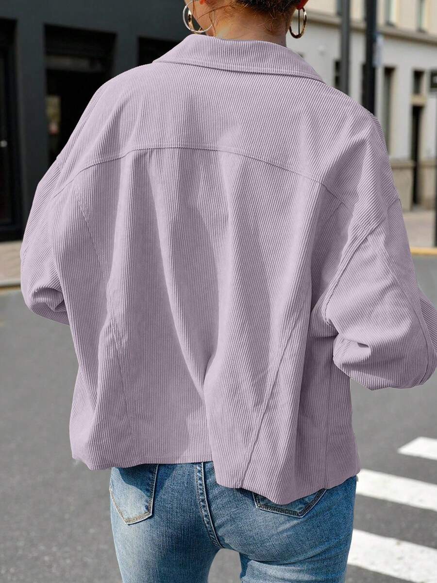 Cropped corduroy shacket dames - afbeelding 29