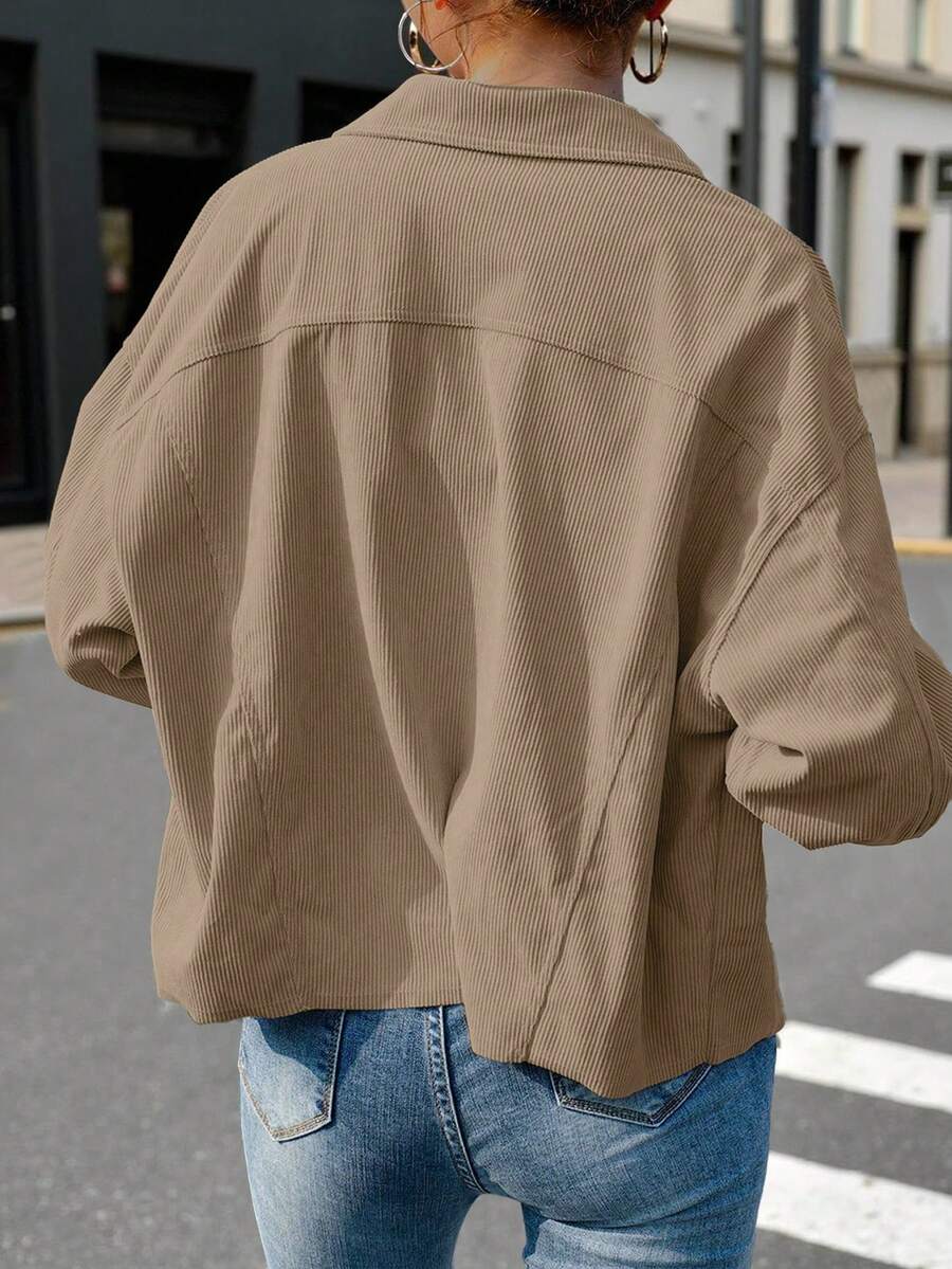 Cropped corduroy shacket dames - afbeelding 37