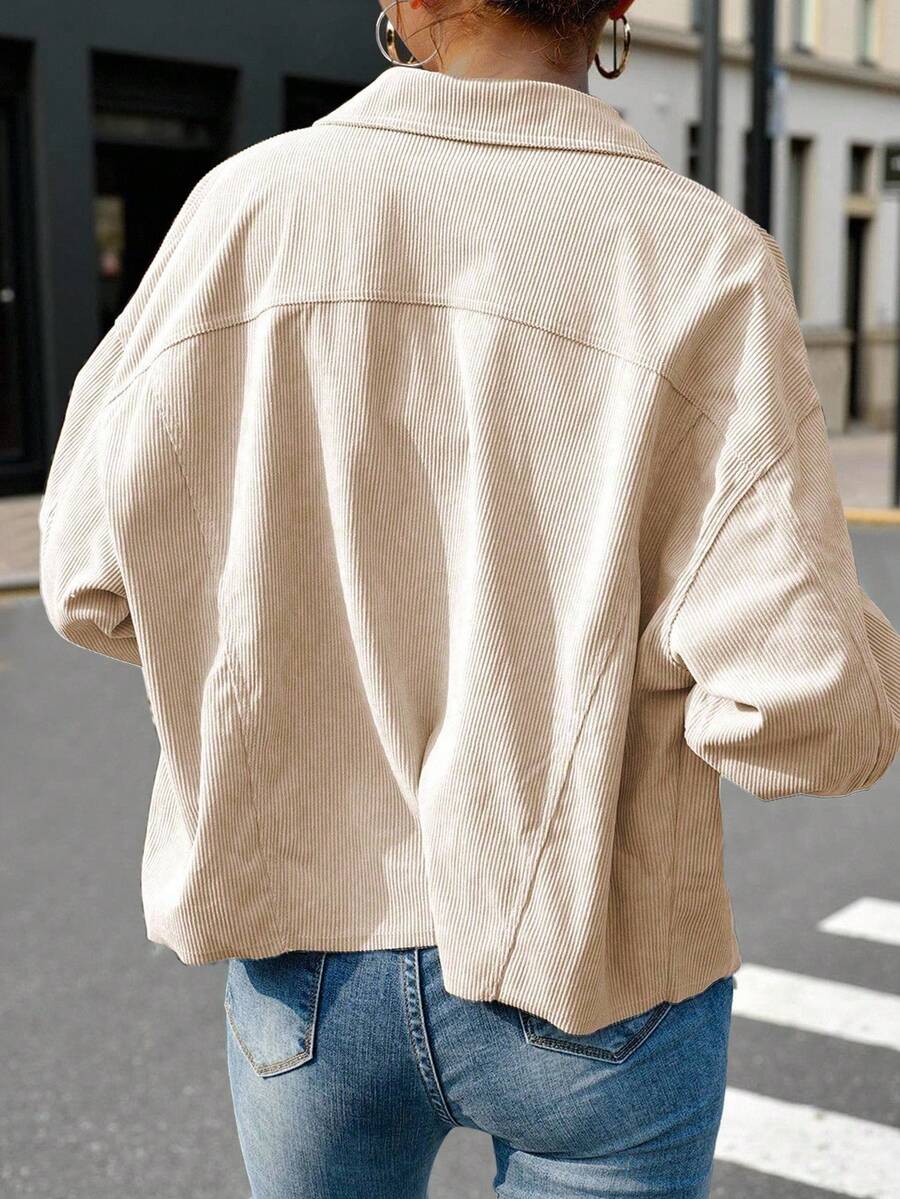Cropped corduroy shacket dames - afbeelding 7