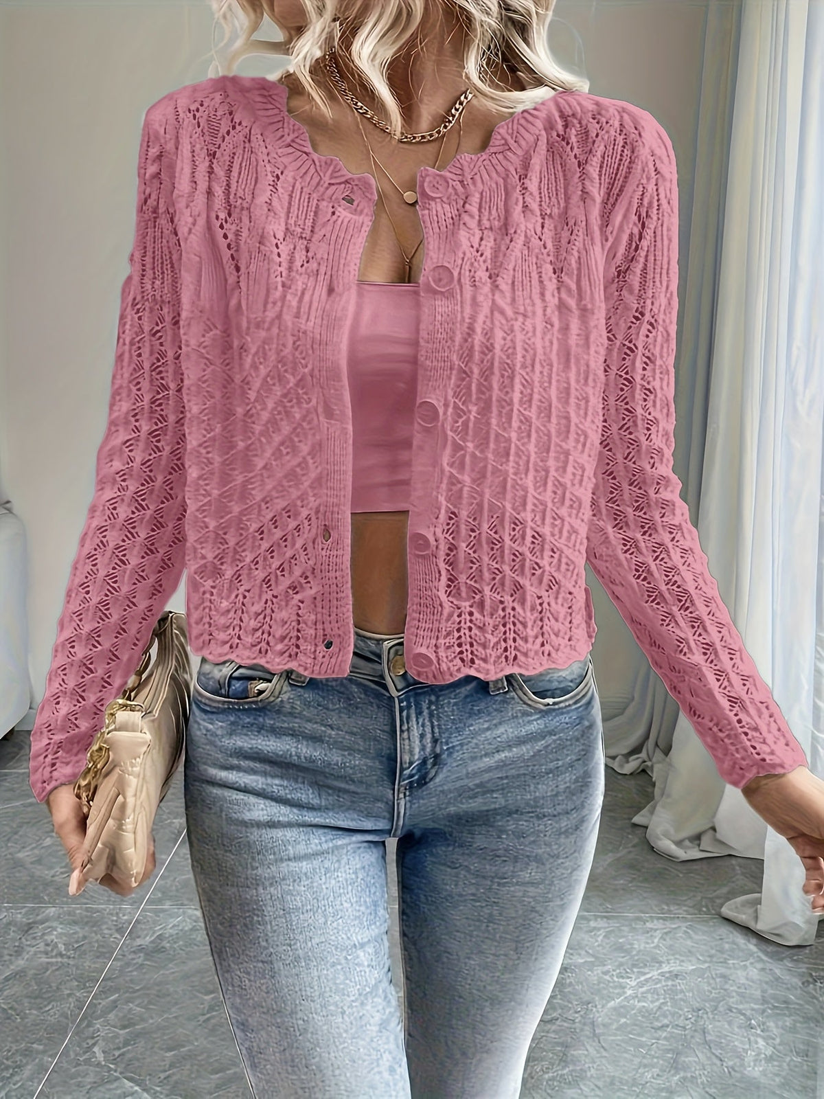 Cropped cardigan dames - afbeelding 10