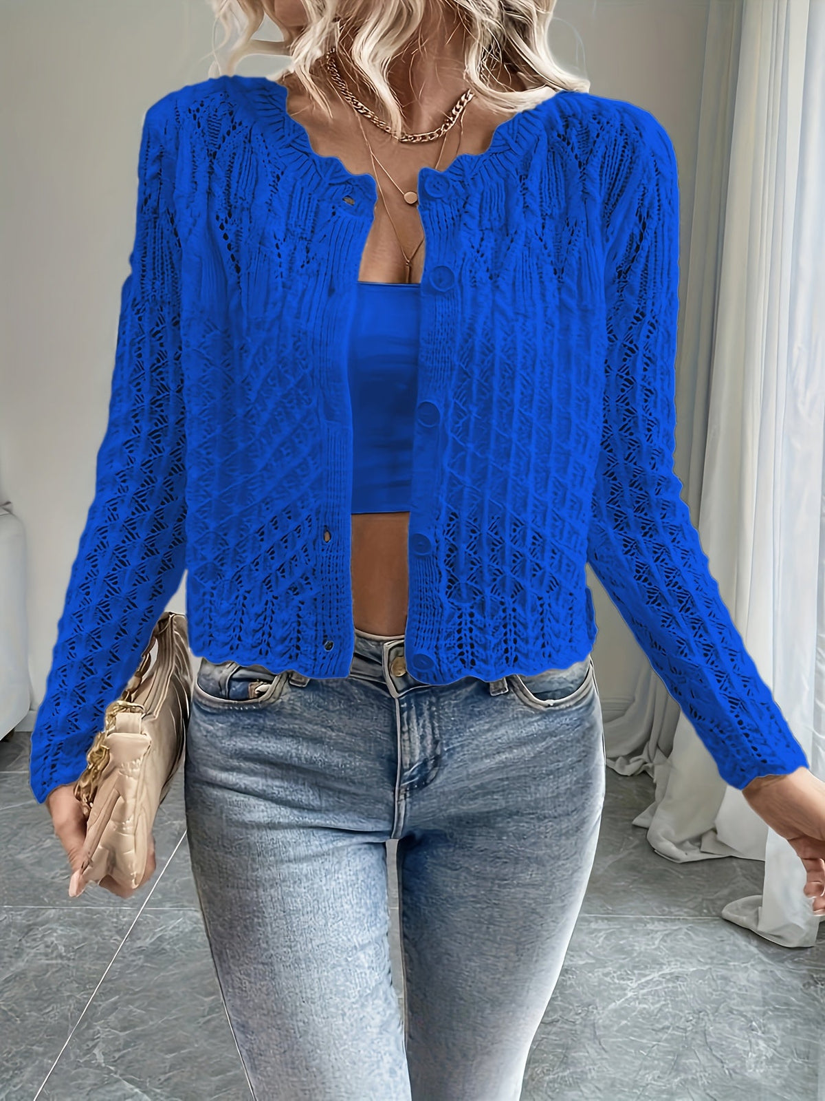 Cropped cardigan dames - afbeelding 3