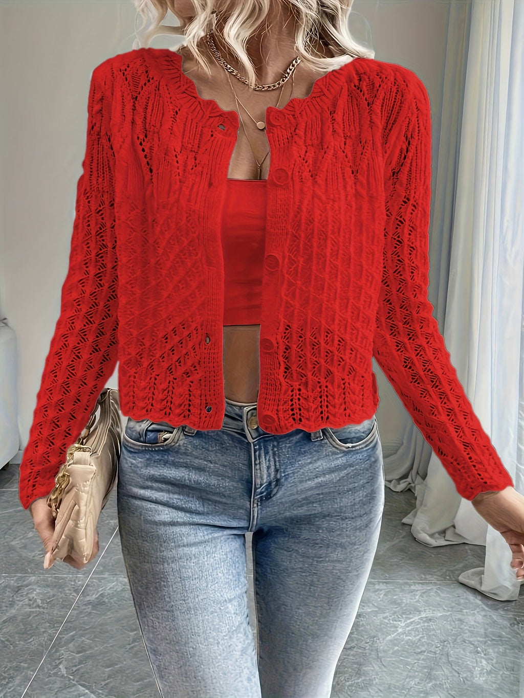 Cropped cardigan dames - afbeelding 9