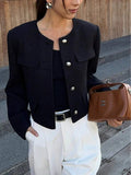 Cropped tussenjas dames, zwart - afbeelding 1