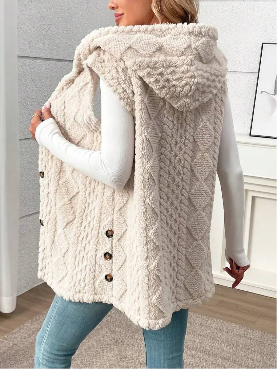 Fleece gilet dames met capuchon - afbeelding 2