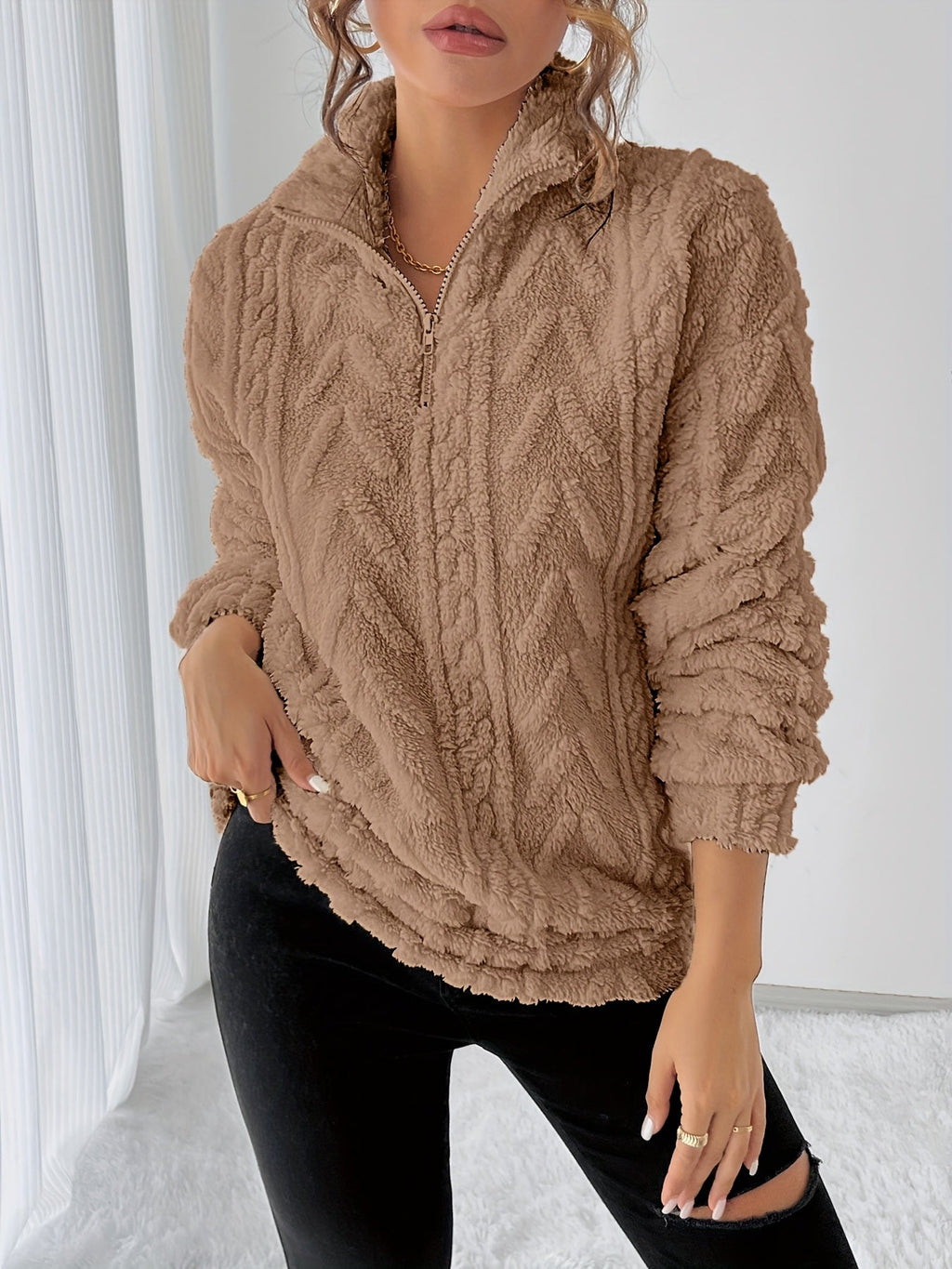 Teddy fleece trui dames - afbeelding 3