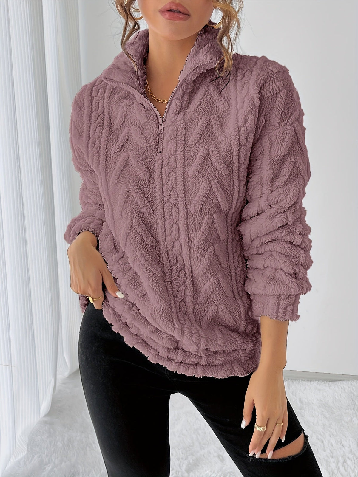 Teddy fleece trui dames - afbeelding 5