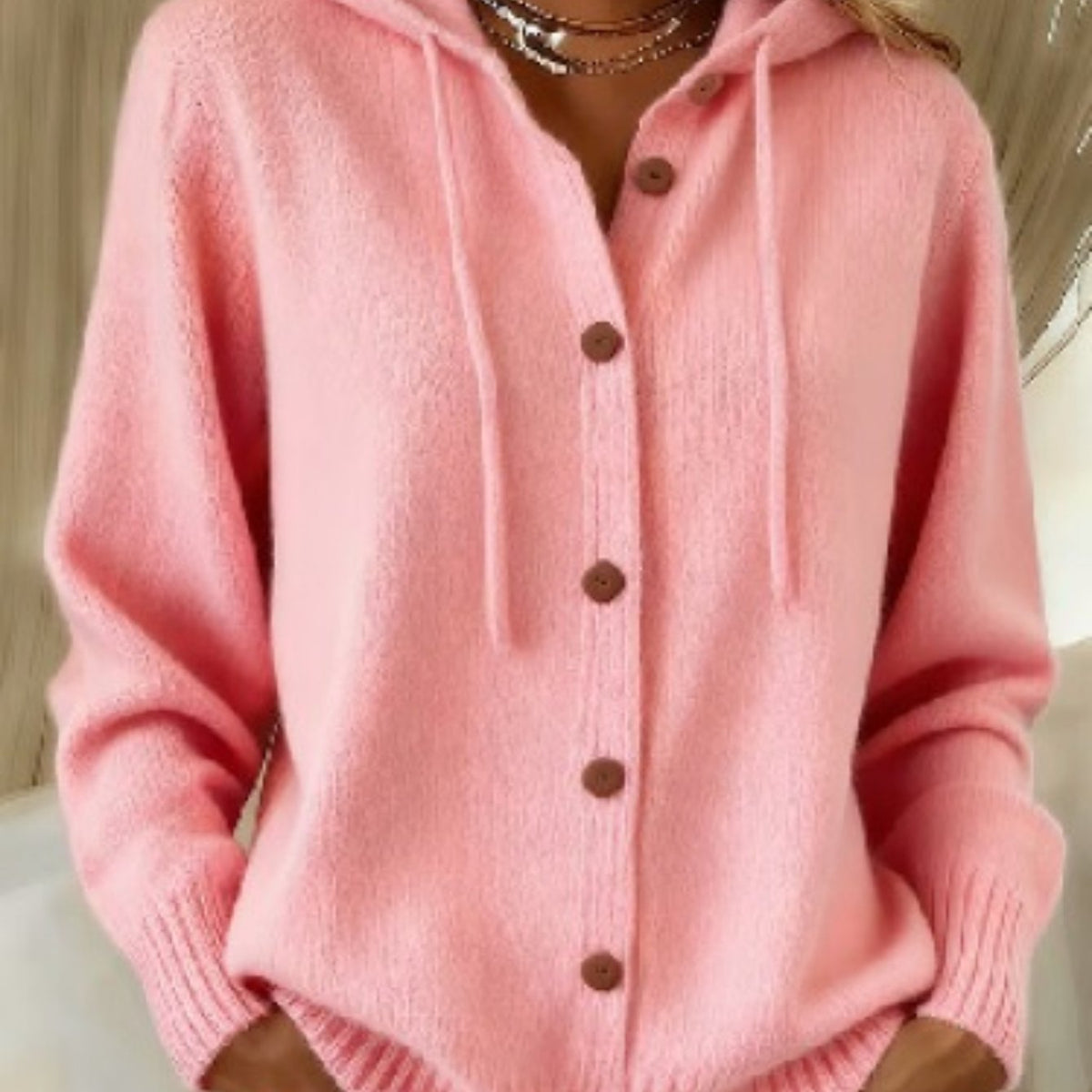 Gebreide cardigan dames, Roze - afbeelding 12
