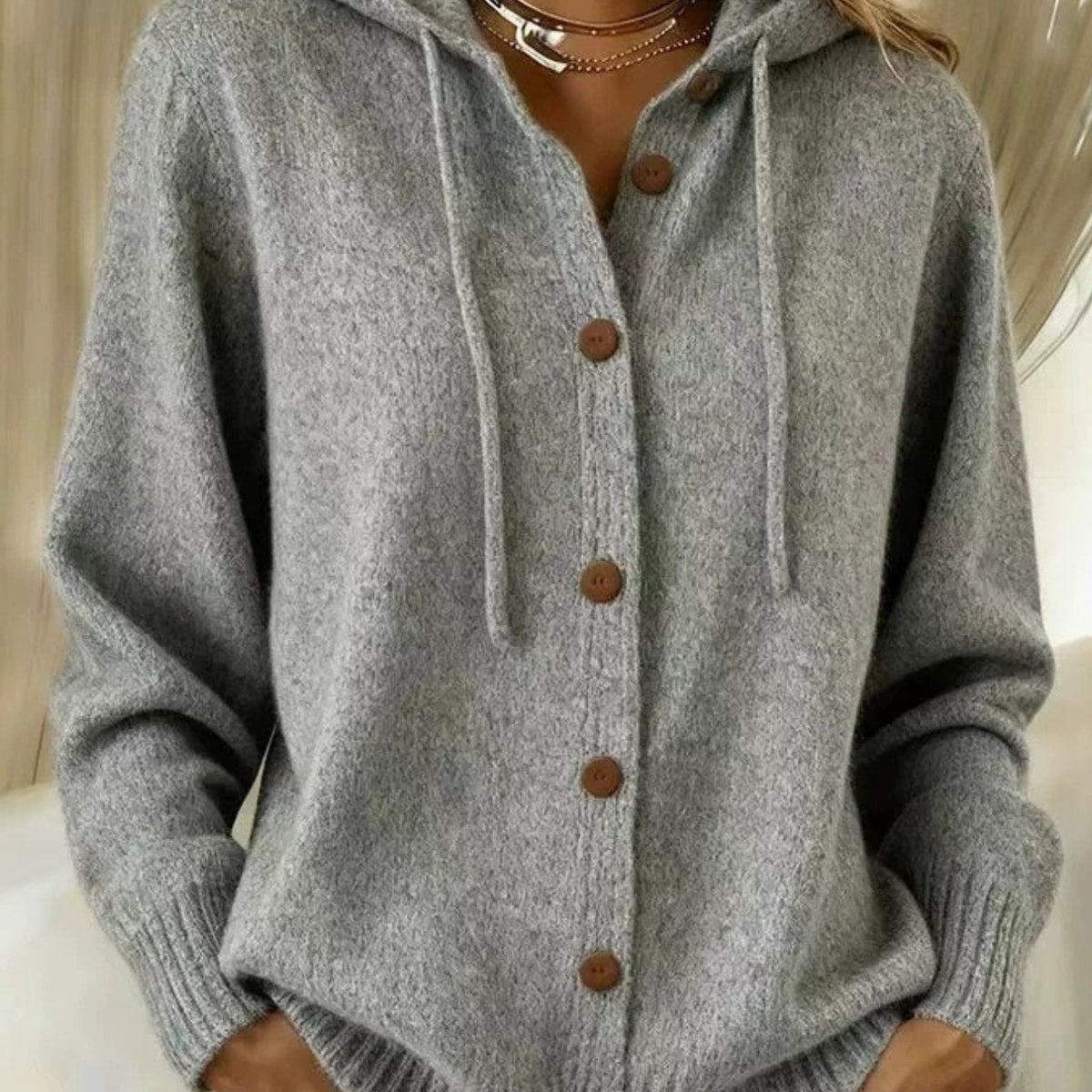 Gebreide cardigan dames, Grijs - afbeelding 14