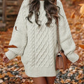 Oversized gebreide jurk dames, Wit - afbeelding 12