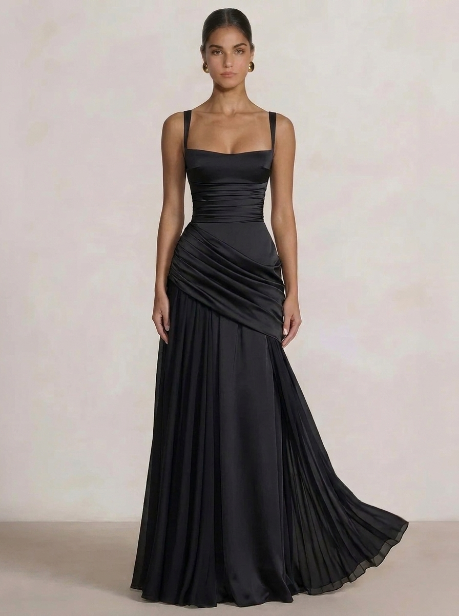 Maxi avondjurk dames, Zwart - afbeelding 3