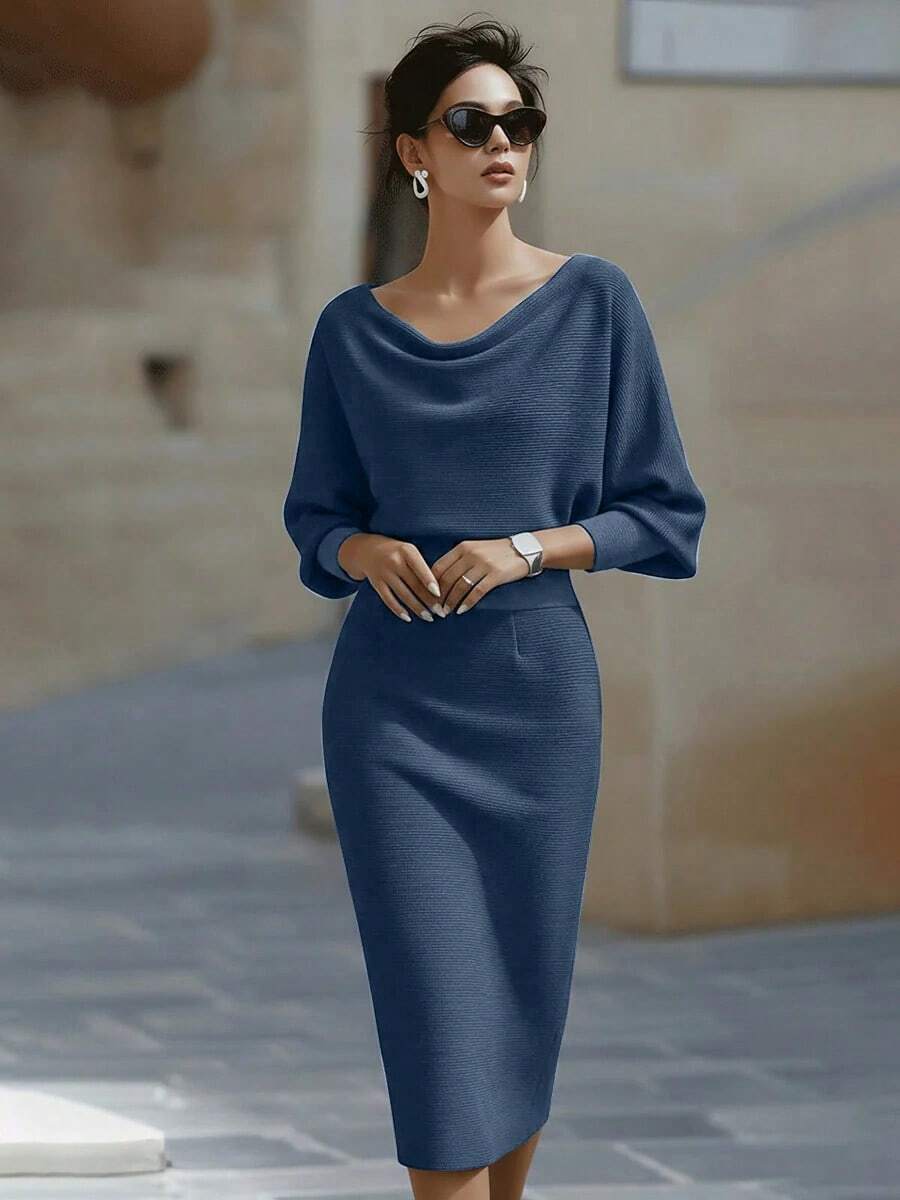 Gebreide midi jurk dames - afbeelding 21