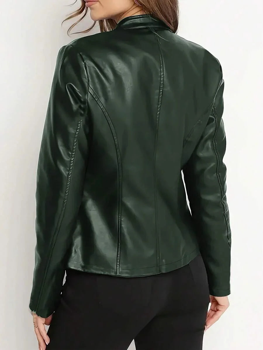Imitatieleren bikerjas dames - afbeelding 11