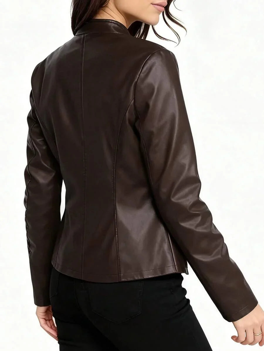 Imitatieleren bikerjas dames - afbeelding 13