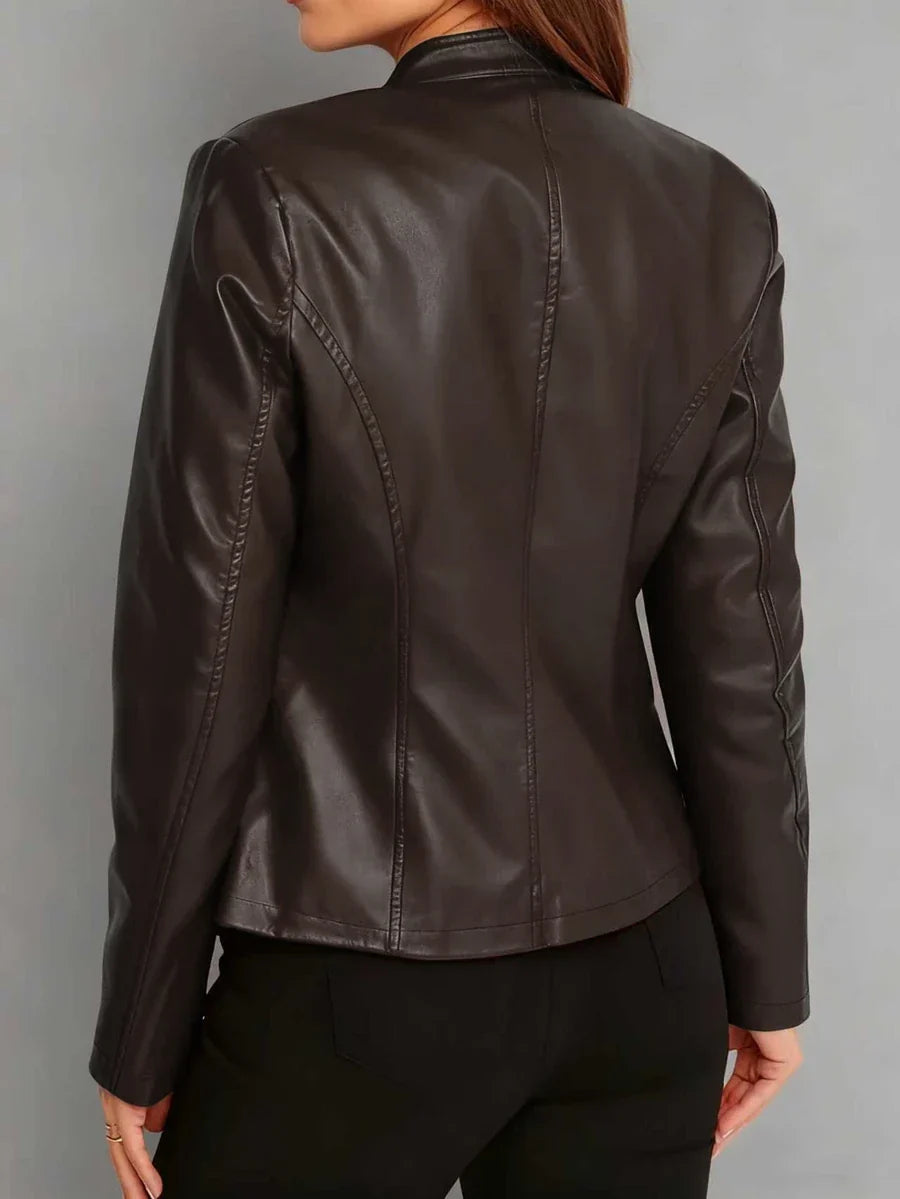 Imitatieleren bikerjas dames - afbeelding 14
