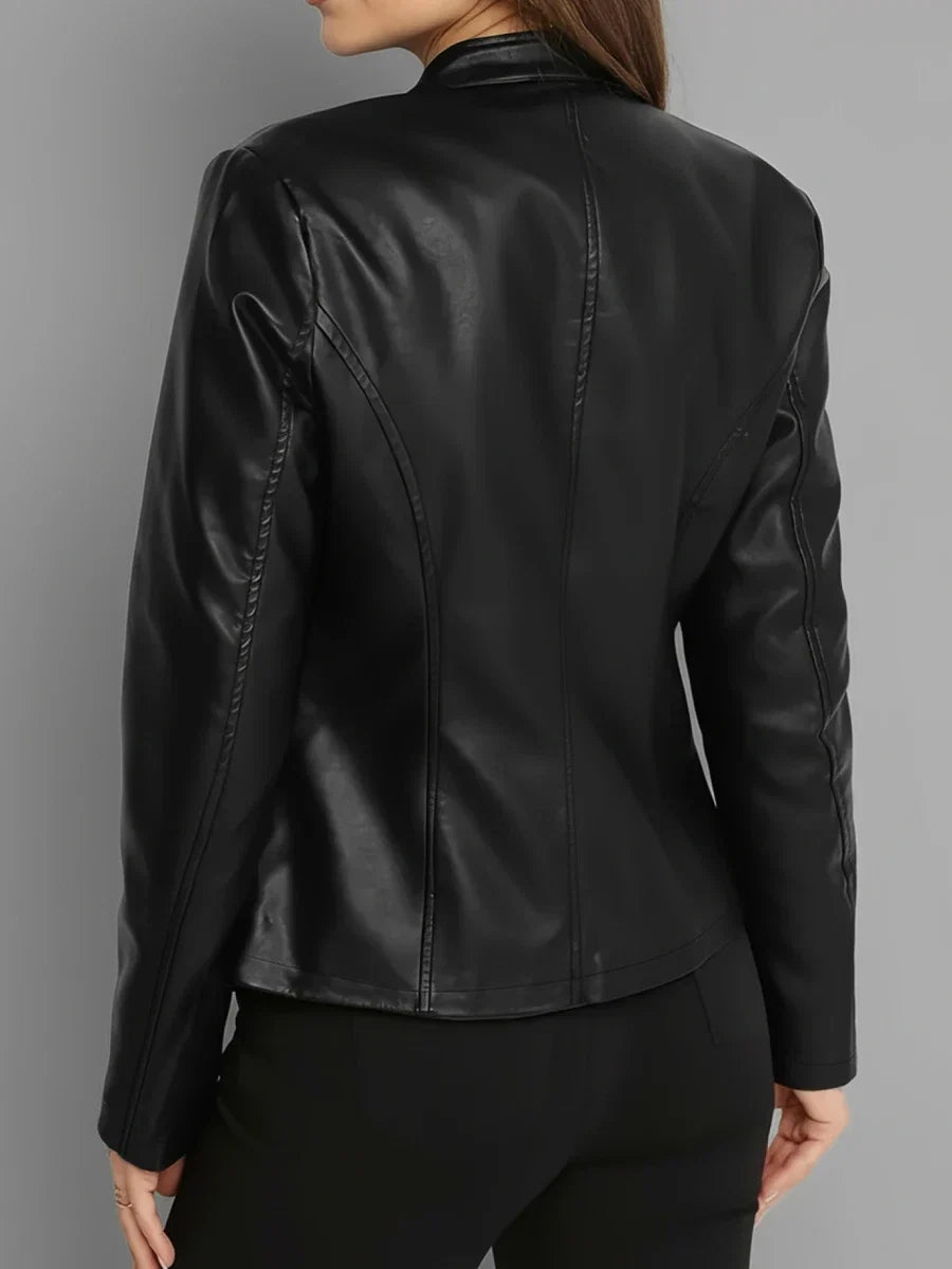 Imitatieleren bikerjas dames - afbeelding 2