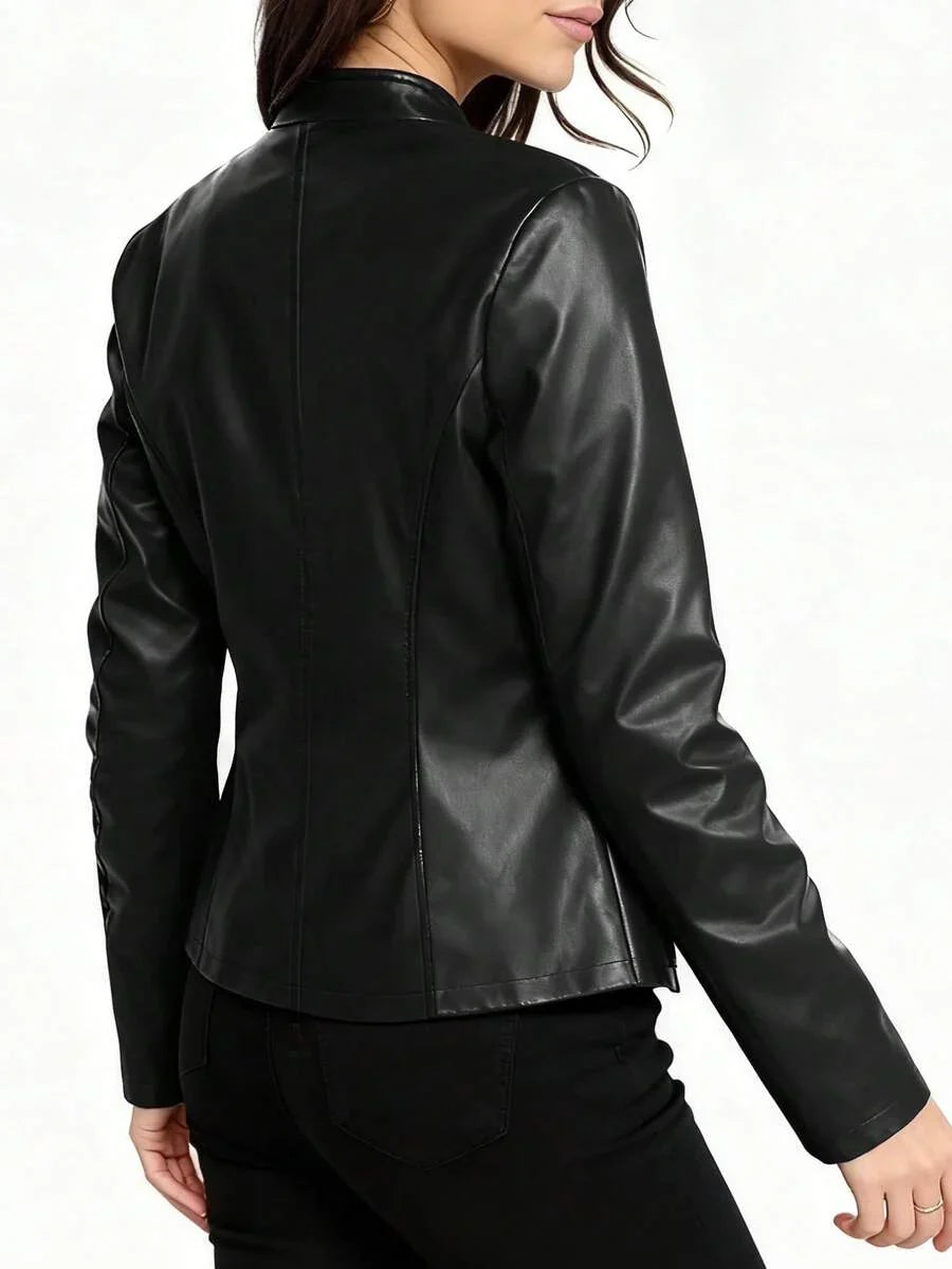 Imitatieleren bikerjas dames - afbeelding 3