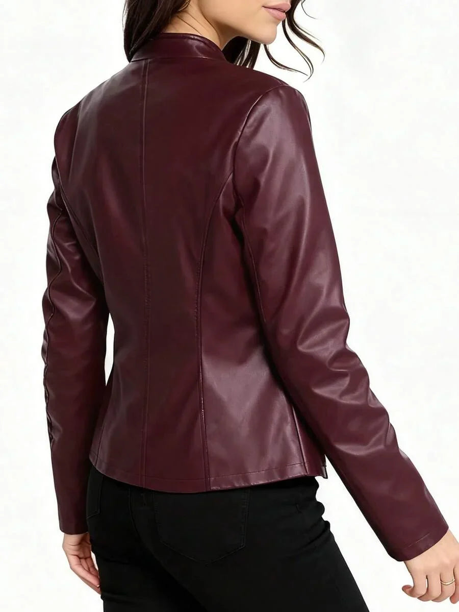 Imitatieleren bikerjas dames - afbeelding 8