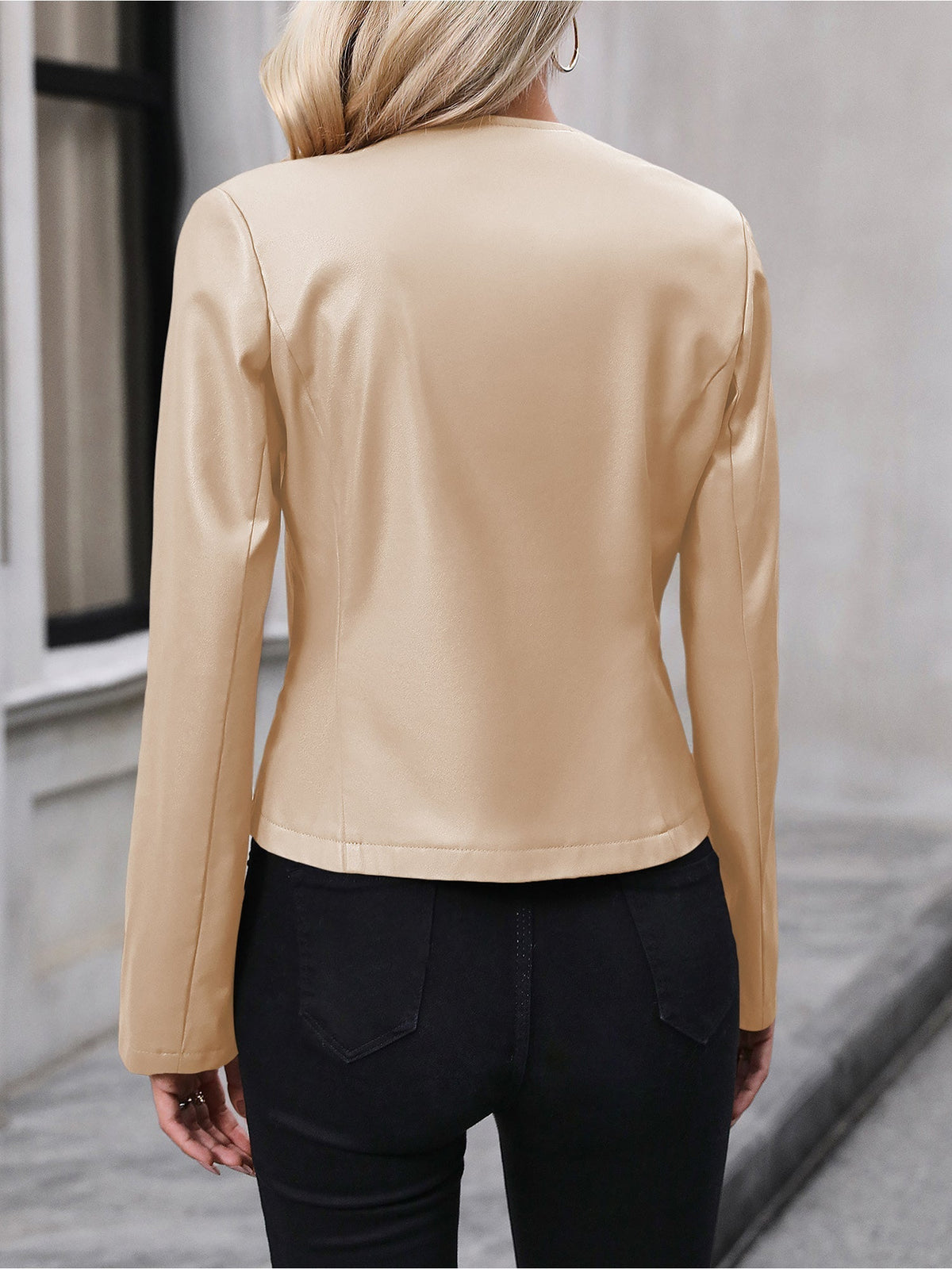Imitatieleren korte jas dames - afbeelding 5