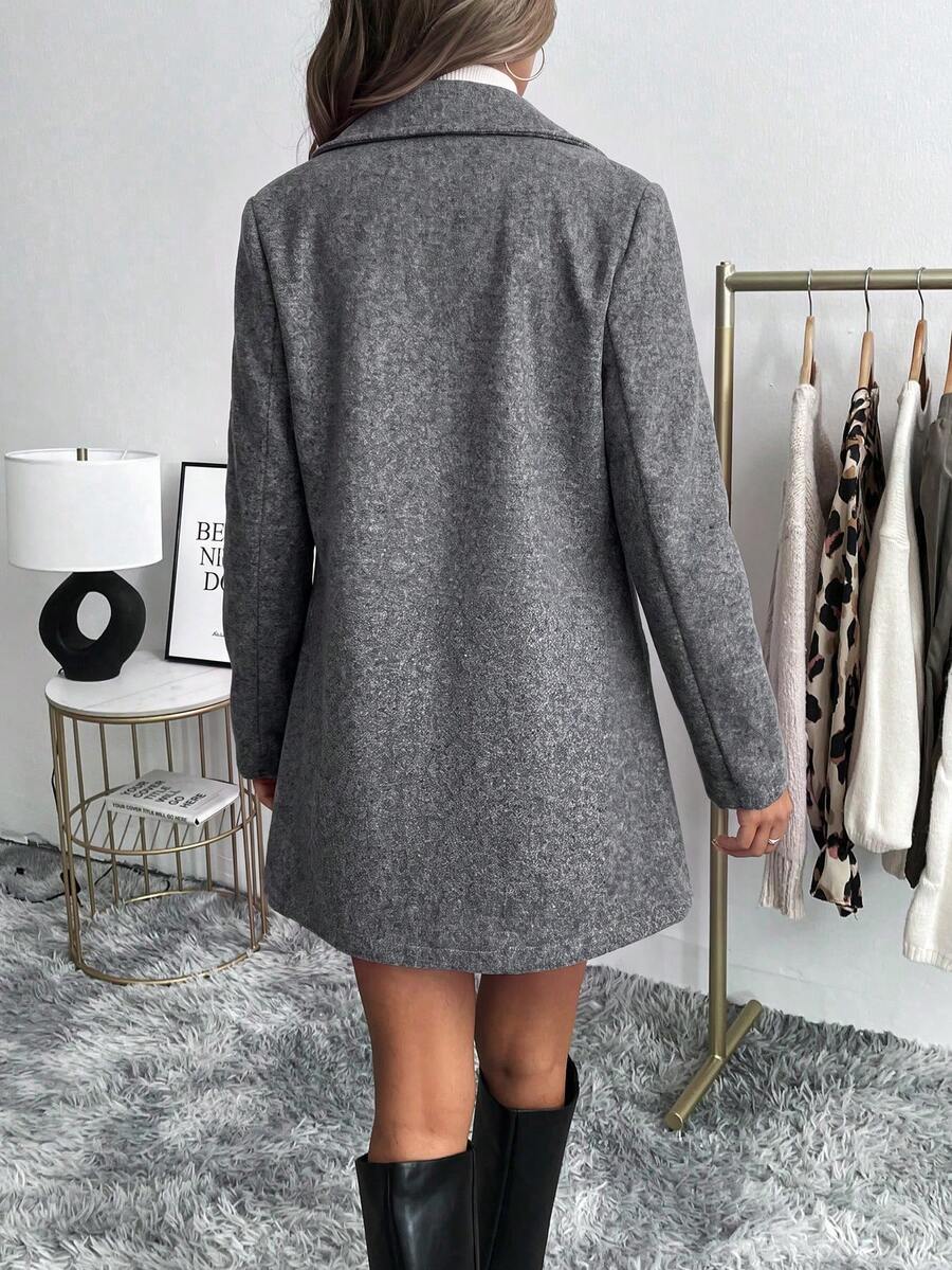 Lange blazer dames met één knoop - afbeelding 2