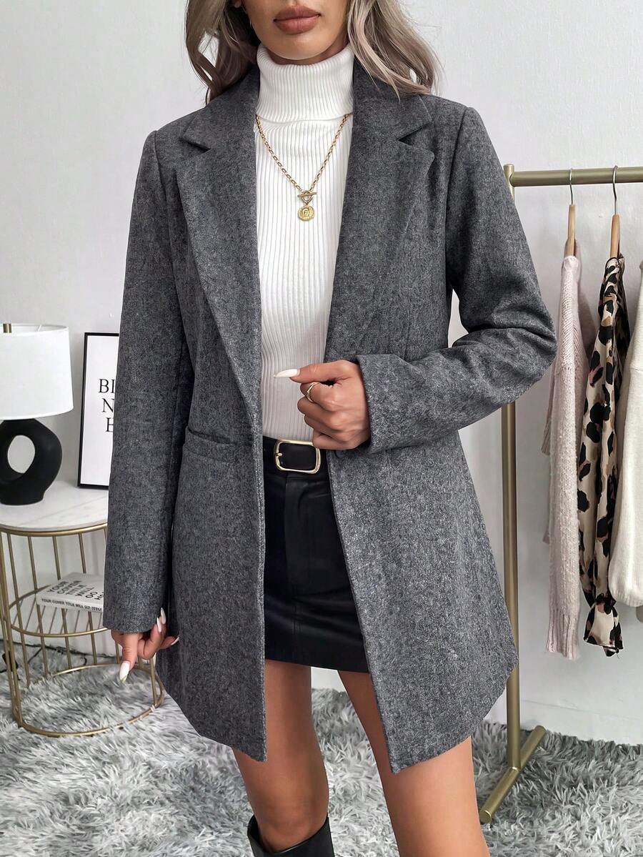 Lange blazer dames met één knoop - afbeelding 4