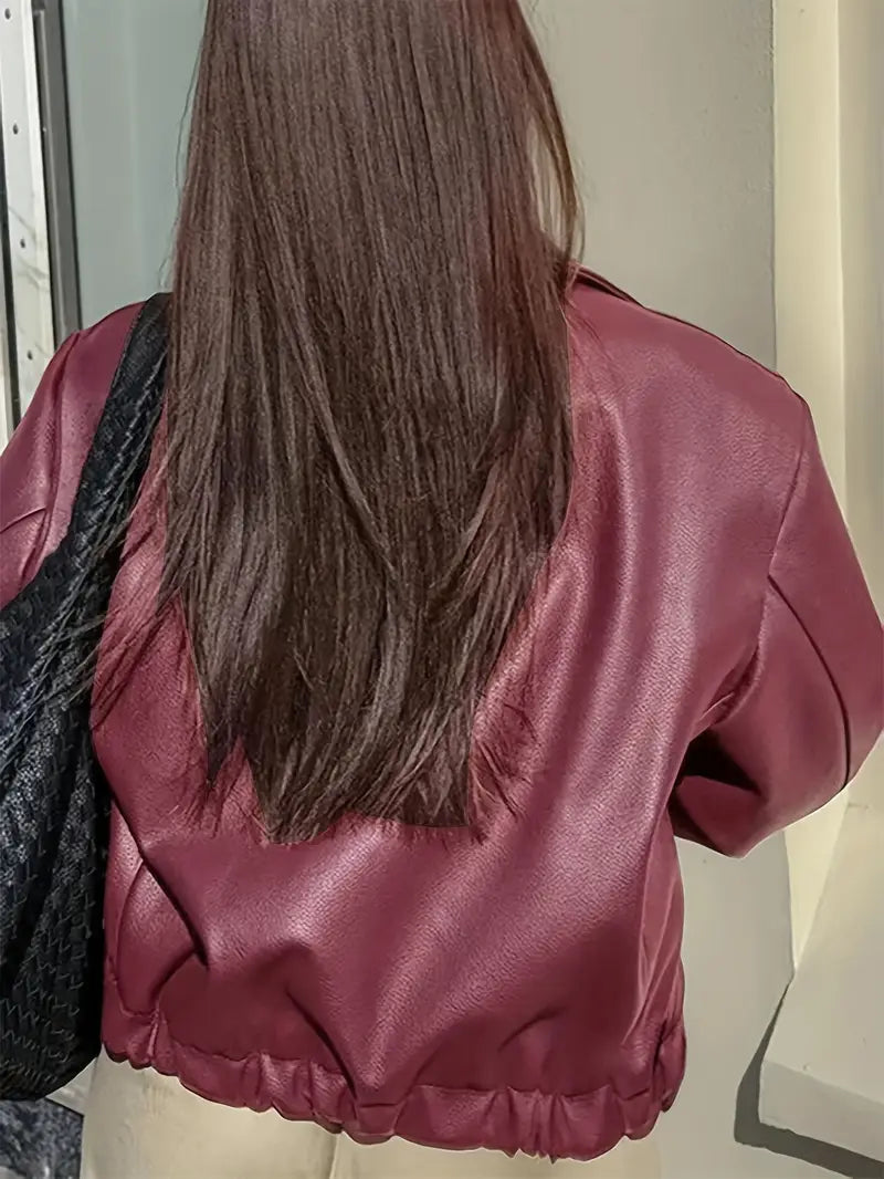 Oversized lederlook jas dames - afbeelding 6
