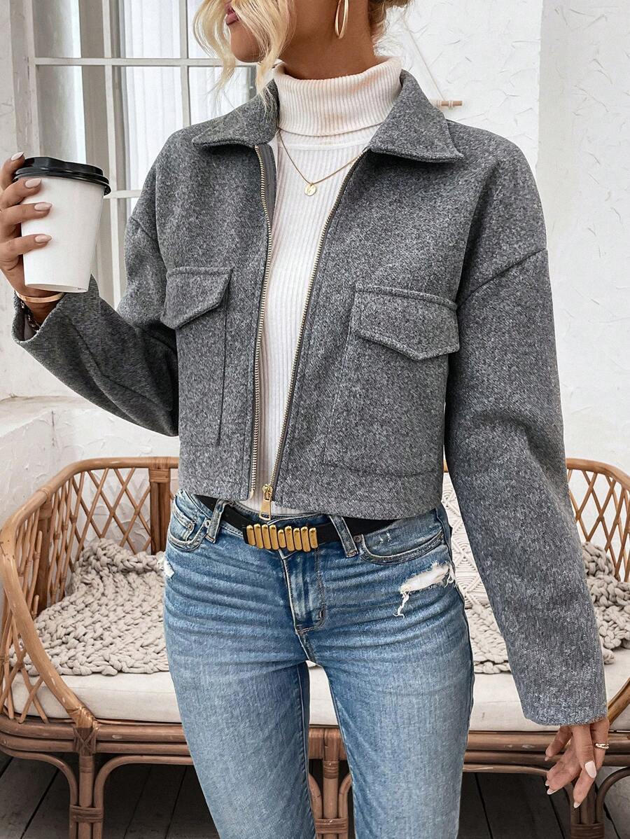 Cropped jas dames - afbeelding 3