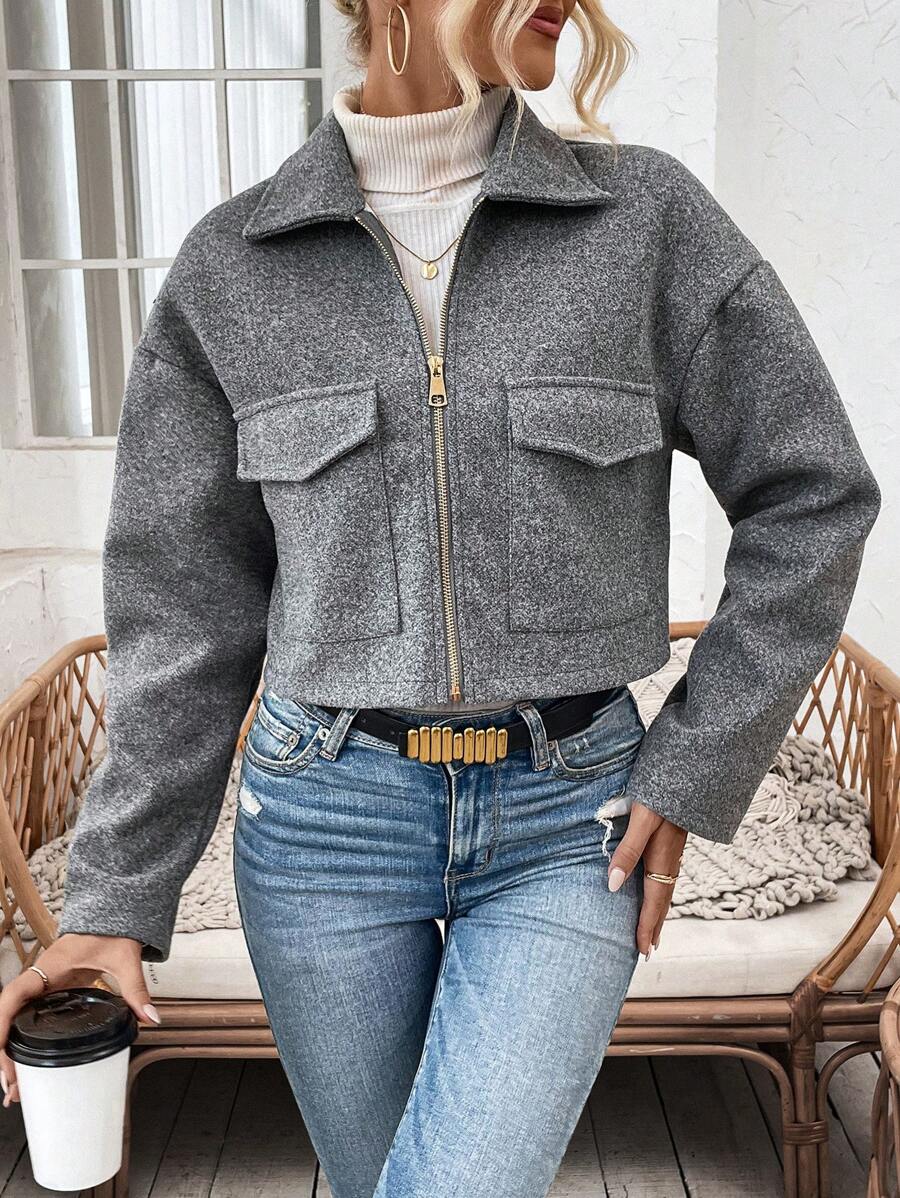 Cropped jas dames - afbeelding 4