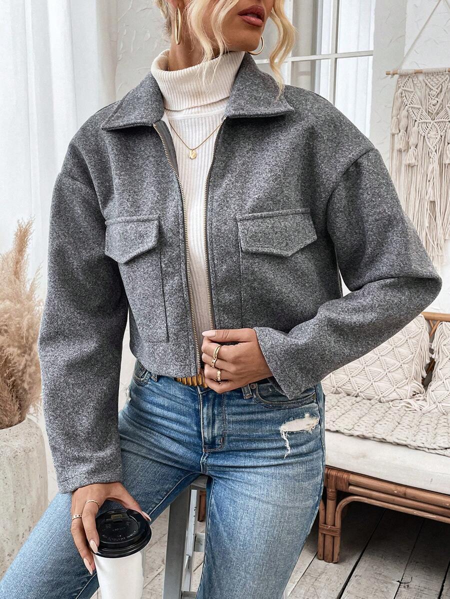 Cropped jas dames - afbeelding 5