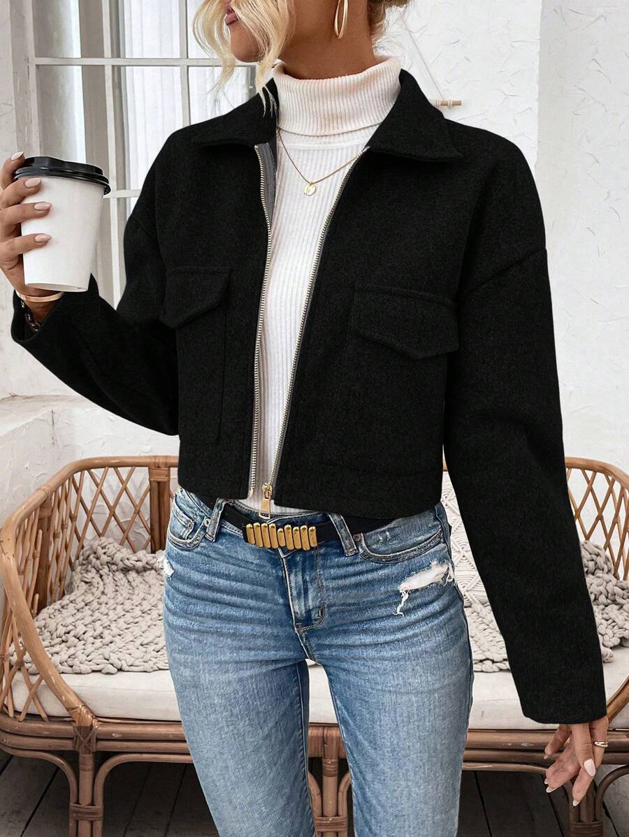 Cropped jas dames - afbeelding 9