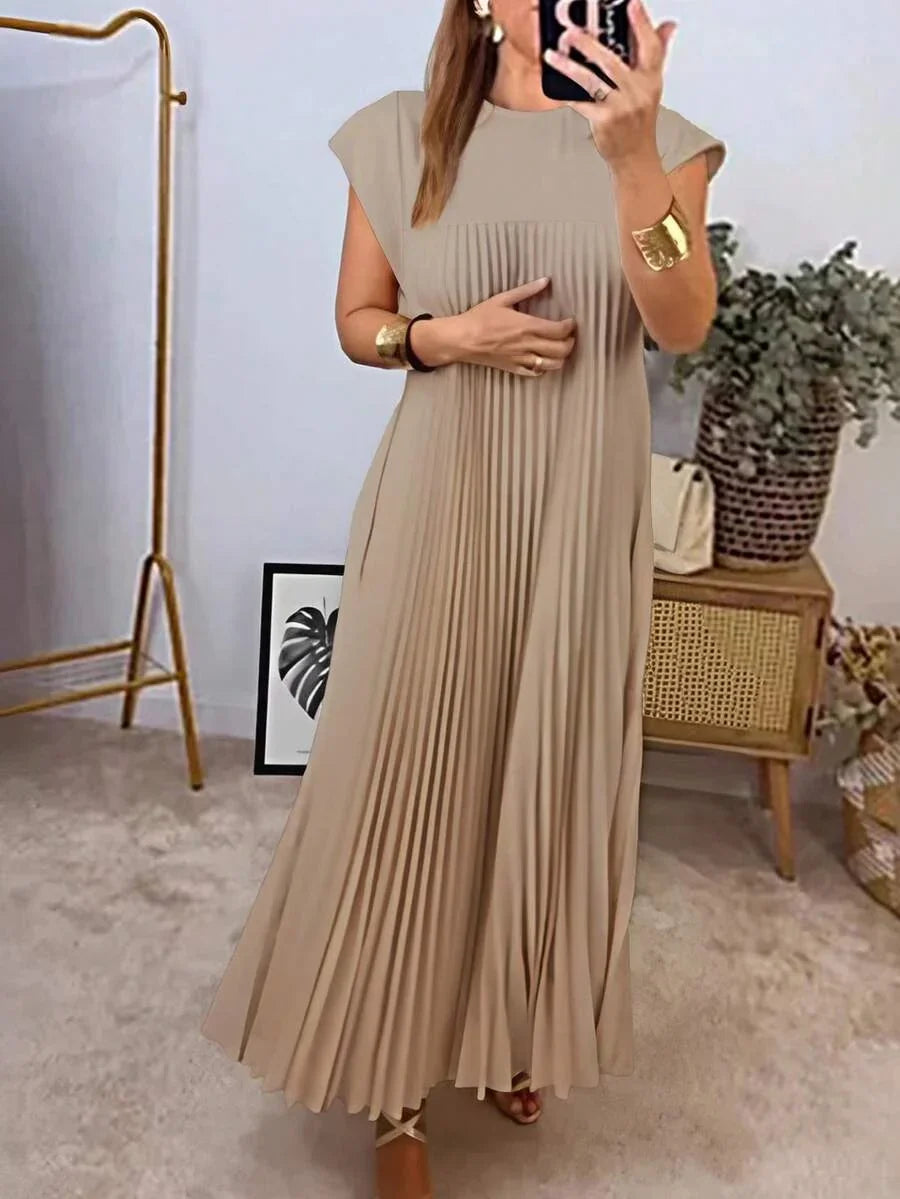 Geplooide maxi jurk dames - afbeelding 11
