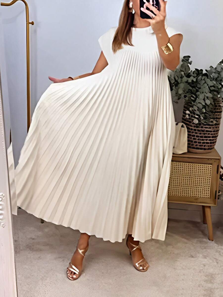 Geplooide maxi jurk dames - afbeelding 2