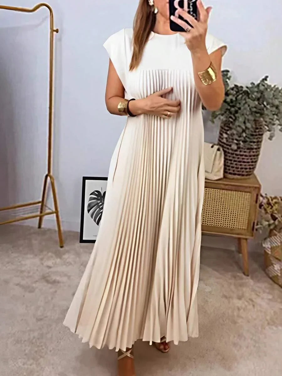 Geplooide maxi jurk dames - afbeelding 3