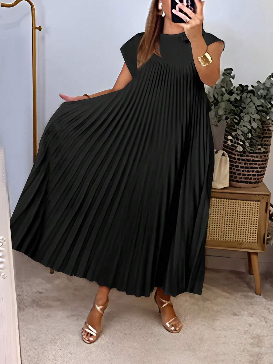 Geplooide maxi jurk dames - afbeelding 5