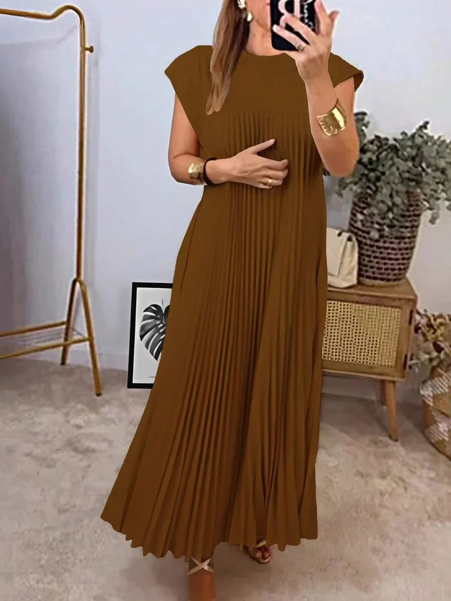 Geplooide maxi jurk dames - afbeelding 9