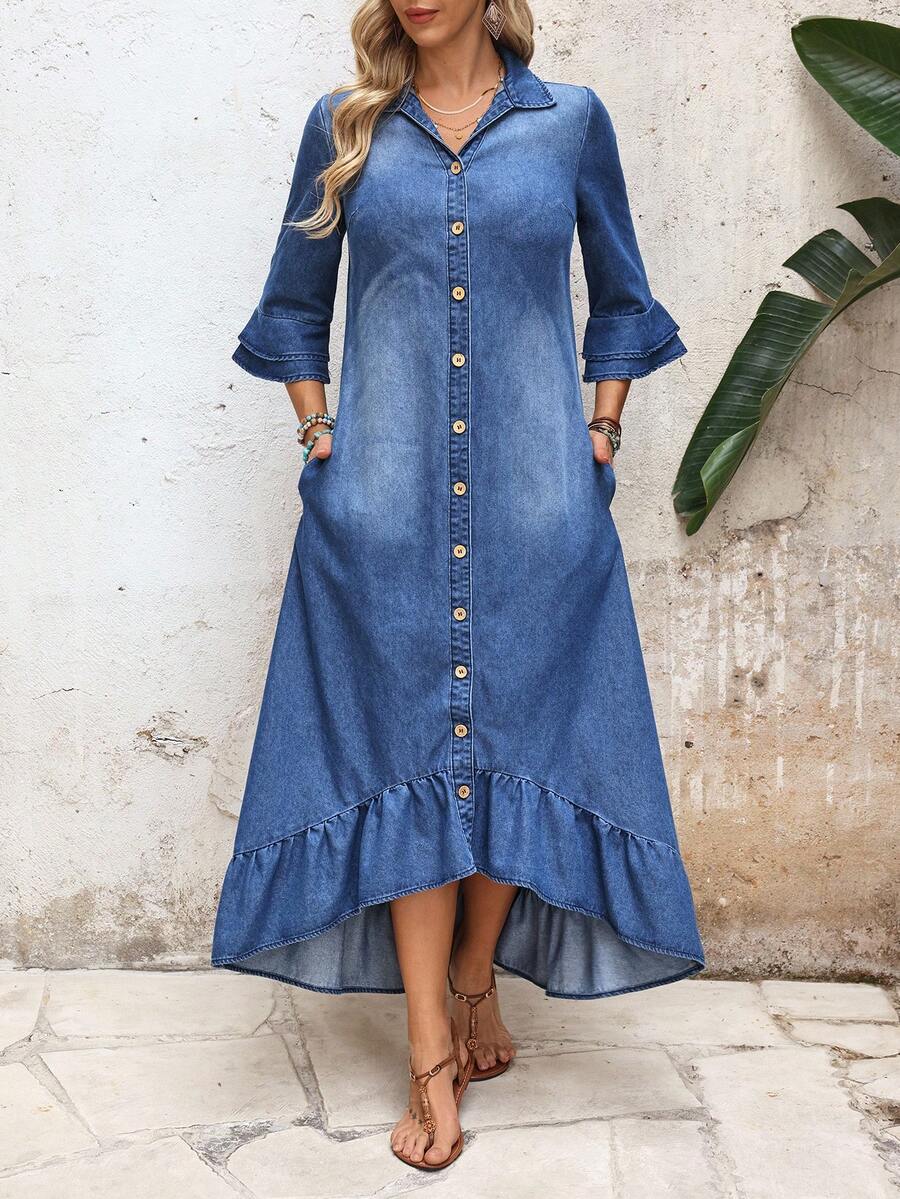 Maxi blousejurk dames - afbeelding 3