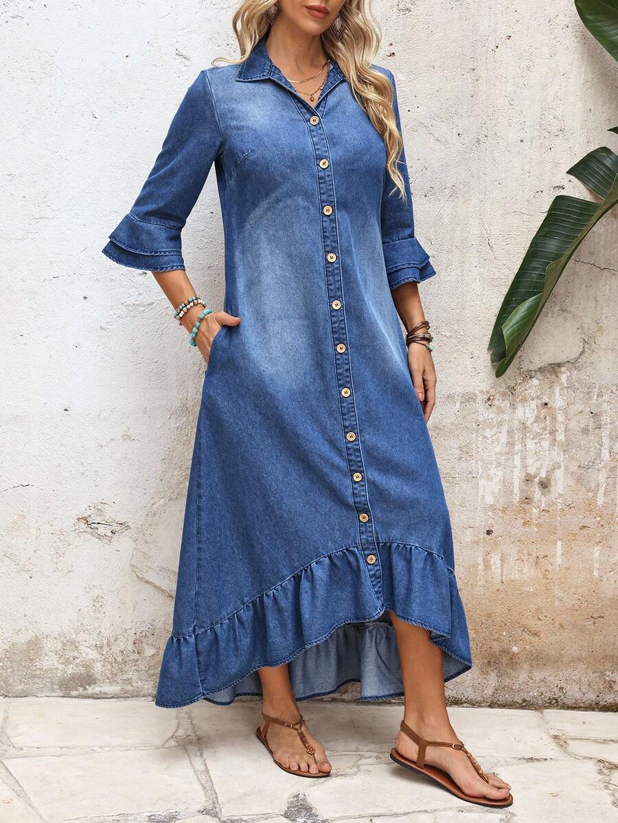 Maxi blousejurk dames - afbeelding 4