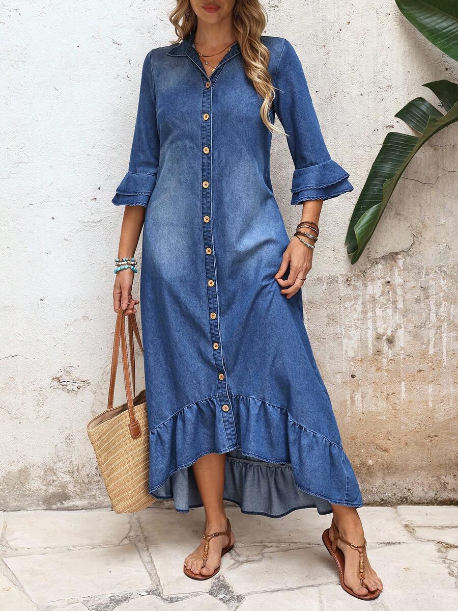 Maxi blousejurk dames - afbeelding 5