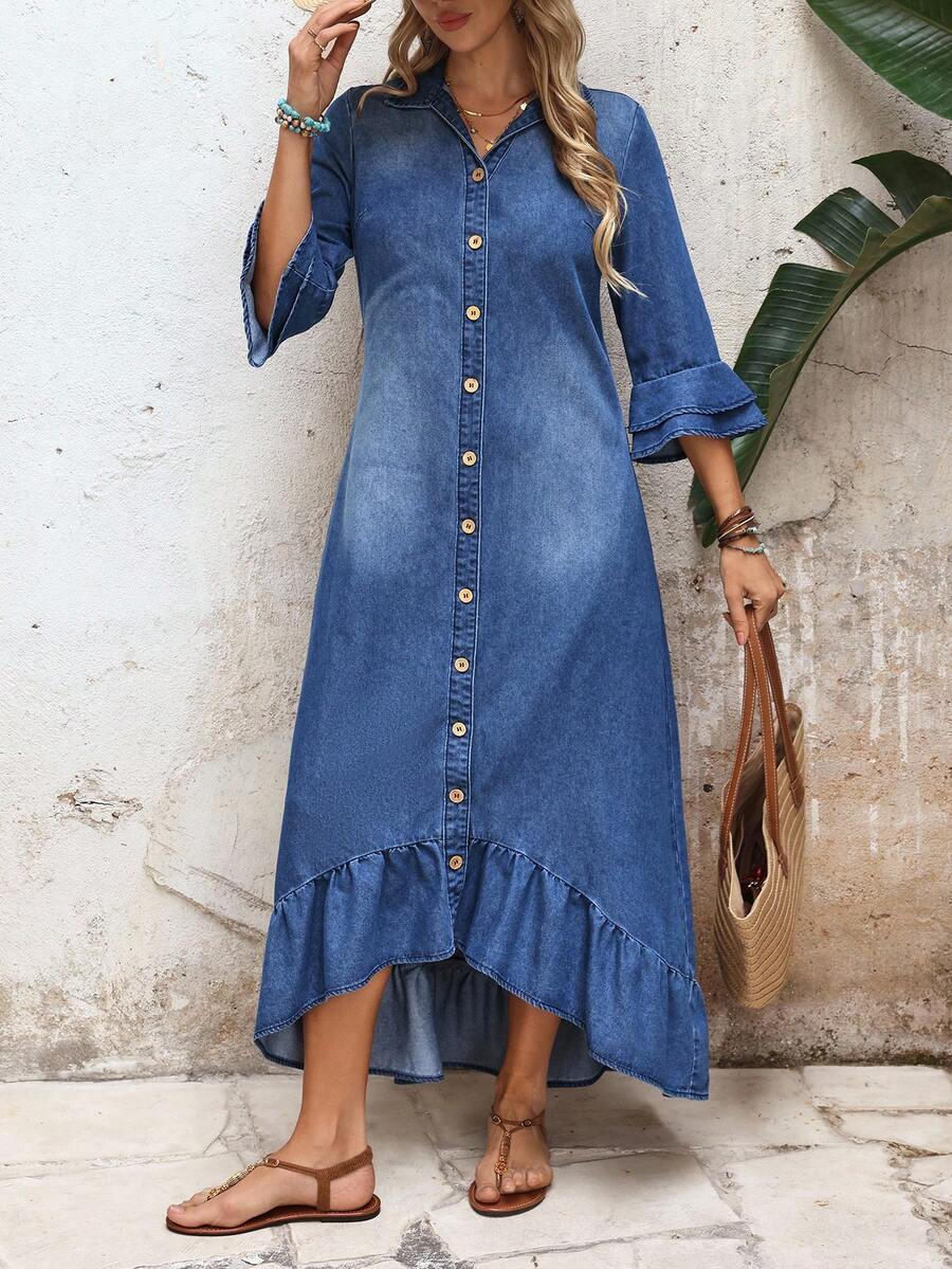 Maxi blousejurk dames - afbeelding 6