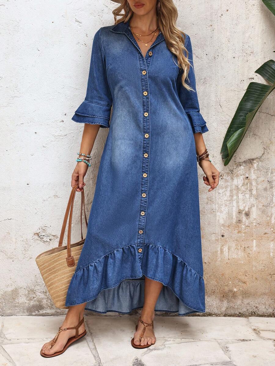 Maxi blousejurk dames - afbeelding 7