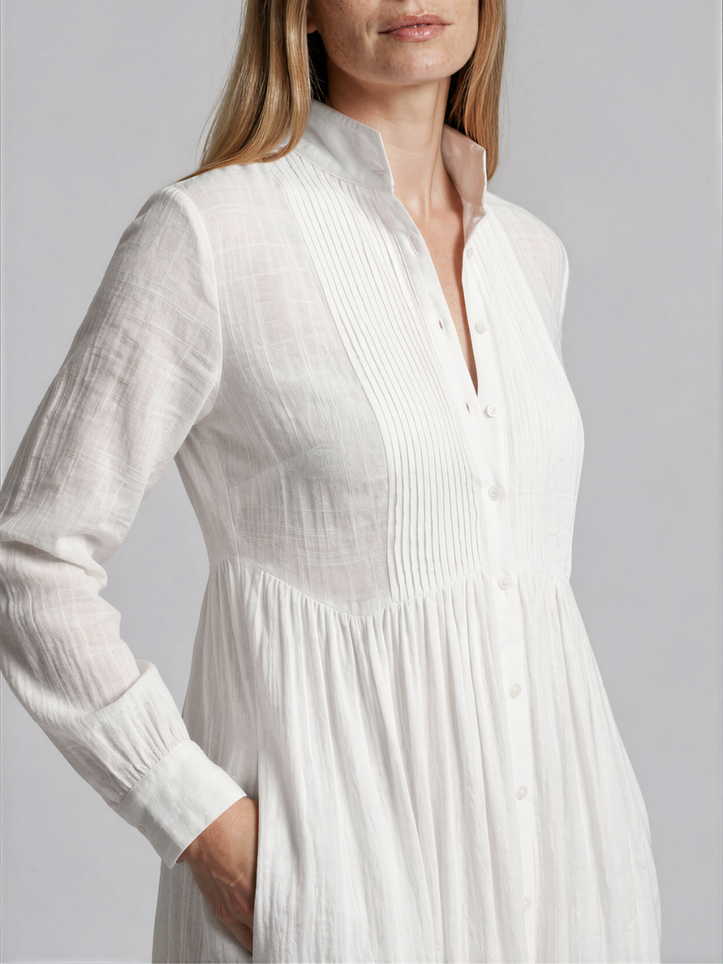 Maxi blousejurk dames met lange mouwen - afbeelding 2