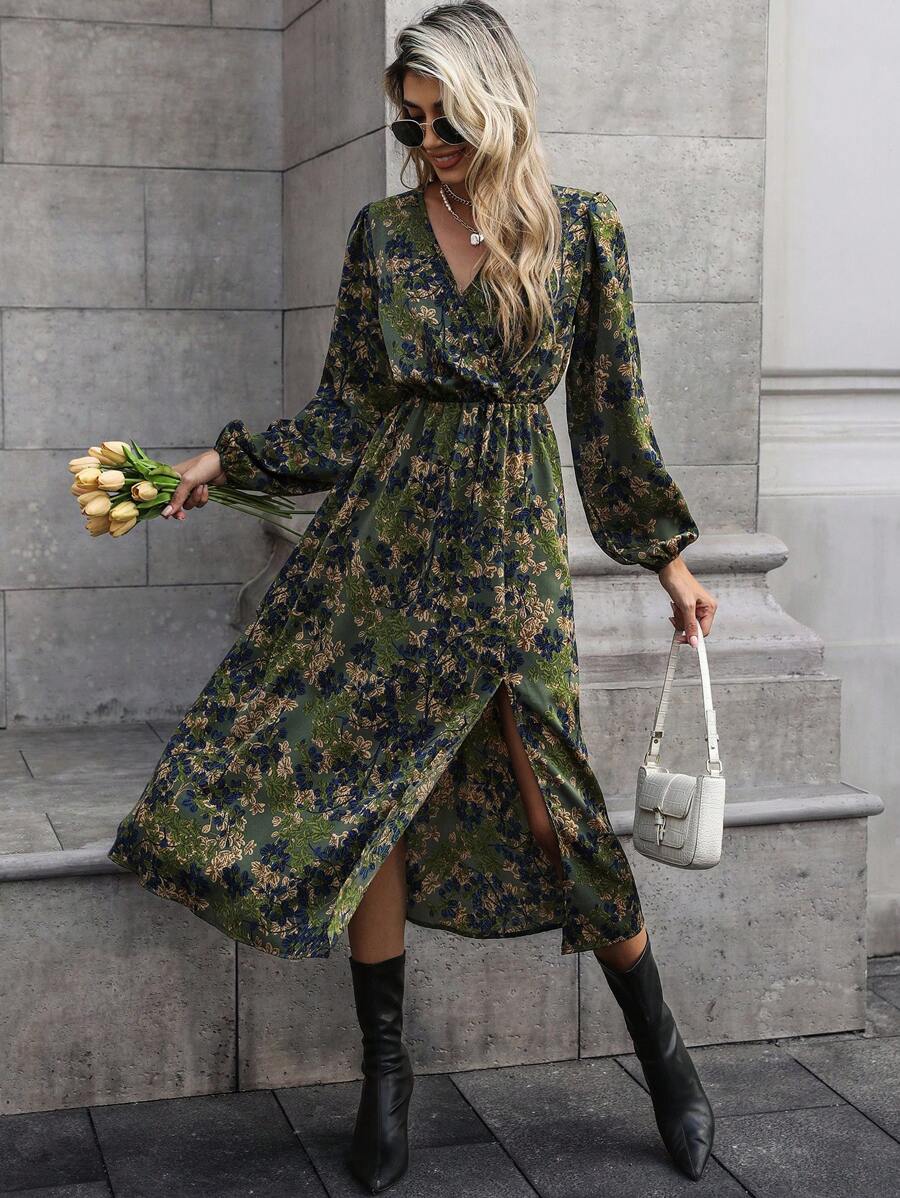 Maxi wikkeljurk dames met bloemenprint - afbeelding 5